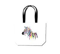 Warren Reed - Designer Multi Coloured Zebra Beach Shopper Tote Bag in Pink Warren Reed - Designer Pink