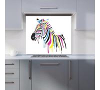 Warren Reed Designer Multi Coloured Zebra Premium Glass Kitchen Splashback W700mm X H650mm