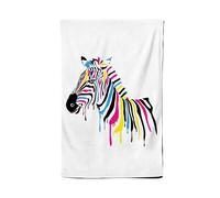 Warren Reed - Designer Multi Coloured Zebra Tea Towel in Pink Warren Reed - Designer Pink