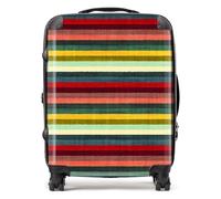 Warren Reed - Designer Multicolour Striped Brish Pattern Suitcase Large, Multi