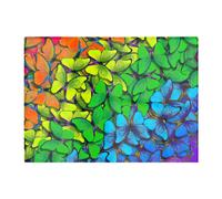 Warren Reed - Designer Multicoloured Butterflies Glass Chopping Board, Green