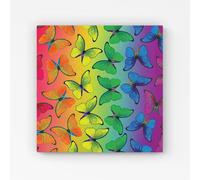 Warren Reed - Designer Multicoloured Butterfly Pattern Canvas in Green | Size: w40 inch x h40 inch Warren Reed - Designer Green w40 inch x h40 inch