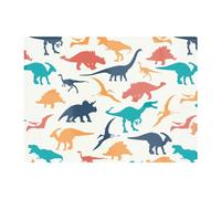 Warren Reed - Designer Multicoloured Dinosaurs Glass Chopping Board, Blue