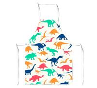 Warren Reed - Designer Multicoloured Dinosaurs Junior Apron in Blue Warren Reed - Designer Blue