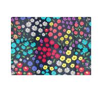 Warren Reed - Designer Multicoloured Flower Pattern Glass Chopping Board, Red