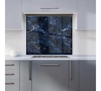 Warren Reed - Designer Premium Navy Blue Quartz Effect Kitchen Splashback 6mm Toughened Glass Kitchen Splashback - Heat Resistant Splashback for Kitchens, Perfect for Cookers and Hobs, Polished Edges
