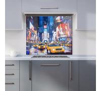 Warren Reed - Designer Neon Nights Times Square Buzz Kitchen Splashback W600Mm X H650Mm, Multi