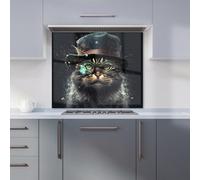Warren Reed Designer Norwegian Forest Cat Premium Glass Kitchen Splashback W900mm X H650mm