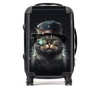 Warren Reed - Designer Norwegian Forest Cat With Glasses Splashart Suitcase Cabin, Multi