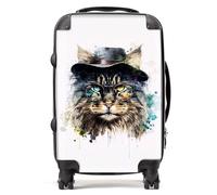 Warren Reed - Designer Norwegian Forest Cat Splashart Suitcase Cabin, Multi