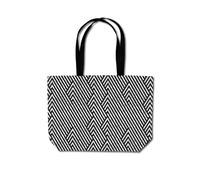 Warren Reed - Designer Oblique Black Grunge Pattern Beach Shopper Tote Bag Warren Reed - Designer Black