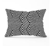 Warren Reed - Designer Oblique Black Grunge Pattern Cushions | Size: 45 cm x 45 cm Warren Reed - Designer Black 45 cm x 45 cm