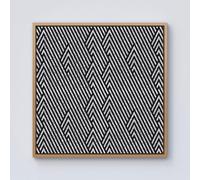 Warren Reed - Designer Oblique Black Grunge Pattern Framed Canvas in Light Brown | Size: w10 inch x h10 inch Warren Reed - Designer Light Brown w10 inch x h10 inch