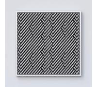 Warren Reed - Designer Oblique Black Grunge Pattern Framed Canvas in Off-White | Size: W30" x H30" Warren Reed - Designer Off-White W30" x H30"