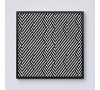 Warren Reed - Designer Oblique Black Grunge Pattern Framed Canvas | Size: W16" x H16" Warren Reed - Designer Black W16" x H16"