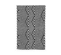 Warren Reed - Designer Oblique Black Grunge Pattern Tea Towel Warren Reed - Designer Black