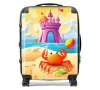 Orange Crab On A Beach Holiday Suitcase Warren Reed - Designer Yellow Large