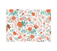 Warren Reed Designer Orange Floral Pattern Glass Chopping Board
