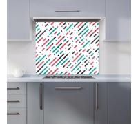 Warren Reed - Designer Overlapping Coloured Diagonal Lines Kitchen Splashback W600Mm X H600Mm, Multi