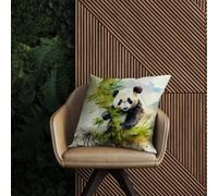 Warren Reed Designer Panda Eating Bamboo Watercolour Outdoor Cushion 60Cm X 60Cm
