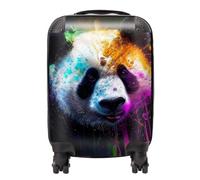 Warren Reed - Designer Panda Face Splashart Colourful Suitcase in Blue | Size: Large Warren Reed - Designer Blue Large