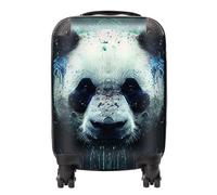 Warren Reed - Designer Panda Face Splashart Dark Background Suitcase - Lightweight Hard Case, TSA Lock, 4 Spinner Wheels