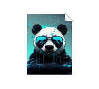 Warren Reed - Designer Panda With Blue Glasses Splashart Unframed Art Print | Size: W20" x H30" Warren Reed - Designer Multicolor W20" x H30"