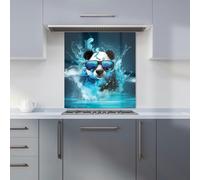 Warren Reed - Designer Panda With Glasses Splashart Water Kitchen Splashback - W700mm x H650mm
