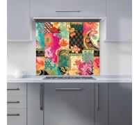 Warren Reed - Designer Patchwork Mixed Textiles Kitchen Splashback W600Mm X H650Mm, Multi