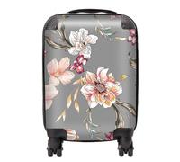 Warren Reed - Designer Peony, Lily, Tulip, Daisy Colorful Suitcase in Grey | Size: Medium Warren Reed - Designer Grey Medium