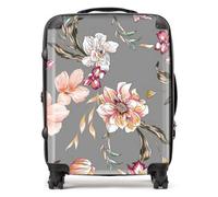 Warren Reed - Designer Peony Lily Tulip Daisy Colorful On Grey Background Suitcase Large, Multi