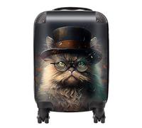 Warren Reed - Designer Persian Cat With Glasses Splashart Suitcase Small, Multi