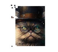 Warren Reed - Designer Persian Cat With Glasses Splashart Jigsaw Puzzle | Size: 500 Piece Warren Reed - Designer Multicolor 500 Piece