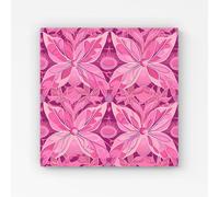 Warren Reed - Designer Pink Abstract Floral Design Canvas | Size: W16" x H16" Warren Reed - Designer Pink W16" x H16"