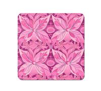 Warren Reed - Designer Pink Abstract Floral Design Coasters - Set of 4 Warren Reed - Designer Pink