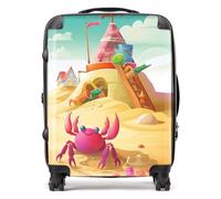 Pink Crab On A Beach Holiday Suitcase Warren Reed - Designer Yellow Large