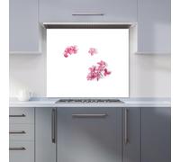 Warren Reed - Designer Pink Frangipani Flowers Kitchen Splashback | Size: 700mm x 750mm Warren Reed - Designer Pink 700mm x 750mm