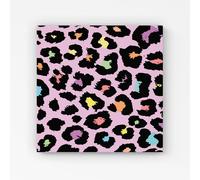 Warren Reed - Designer Pink Leopard Print Canvas | Size: w40 inch x h40 inch Warren Reed - Designer Pink w40 inch x h40 inch
