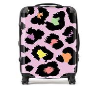 Warren Reed - Designer Pink Leopard Print Suitcase - Lightweight Hard Case, TSA Lock, 4 Spinner Wheels