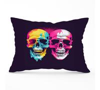 Pinks And Blue Happy Skeletons Cushions Warren Reed - Designer Multi 60cm x 60cm