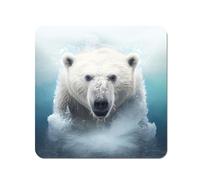Warren Reed - Designer Polar Bear Splashart Coasters - Set of 4 in White Warren Reed - Designer White