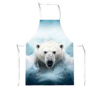 Warren Reed - Designer Polar Bear Splashart Junior Apron in White Warren Reed - Designer White