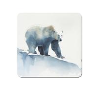 Warren Reed - Designer Polar Bear Watercolour Coasters - Set of 4 in Brown Warren Reed - Designer Brown