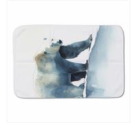 Warren Reed - Designer Polar Bear Watercolour Sherpa Blanket in Brown | Size: Large Warren Reed - Designer Brown Large