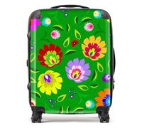 Warren Reed - Designer Polish Folk Floral Suitcase Large, Green