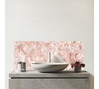 Warren Reed - Designer Polished Pale Pink Quartz Effect Glass Bathroom Splashback in Gold Warren Reed - Designer Gold
