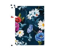 Warren Reed - Designer Poppy Flowers With Chamomile Jigsaw Puzzle in Blue | Size: 1000 Pieces Warren Reed - Designer Blue 1000 Pieces