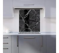 Warren Reed - Designer Black Marble Pattern Kitchen Splashback W700Mm X H750Mm, Multi