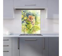 Warren Reed - Designer Premium Dormouse Watercolour Kitchen Splashback 6mm Toughened Glass Kitchen Splashback - Heat Resistant Splashback for Kitchens, Perfect for Cookers and Hobs, Polished Edges