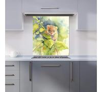 Warren Reed - Designer Premium Dormouse Watercolour Kitchen Splashback 6mm Toughened Glass Kitchen Splashback - Heat Resistant Splashback for Kitchens, Perfect for Cookers and Hobs, Polished Edges